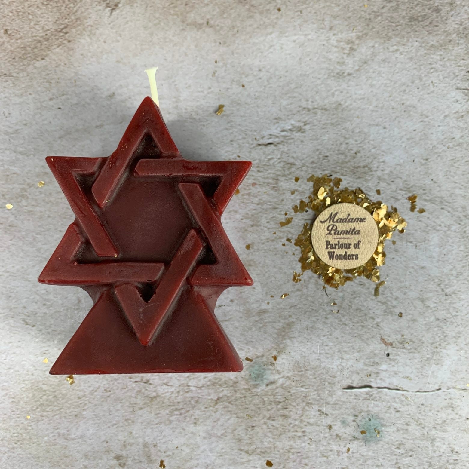 Orange Seal of Solomon Candle Spell Kit for protection and divine power magic, featuring candles and ritual tools.