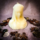 Parlour of Wonders Veil of Secrets Candle Spell Kit with orange candle and spell ingredients for truth and privacy magic.