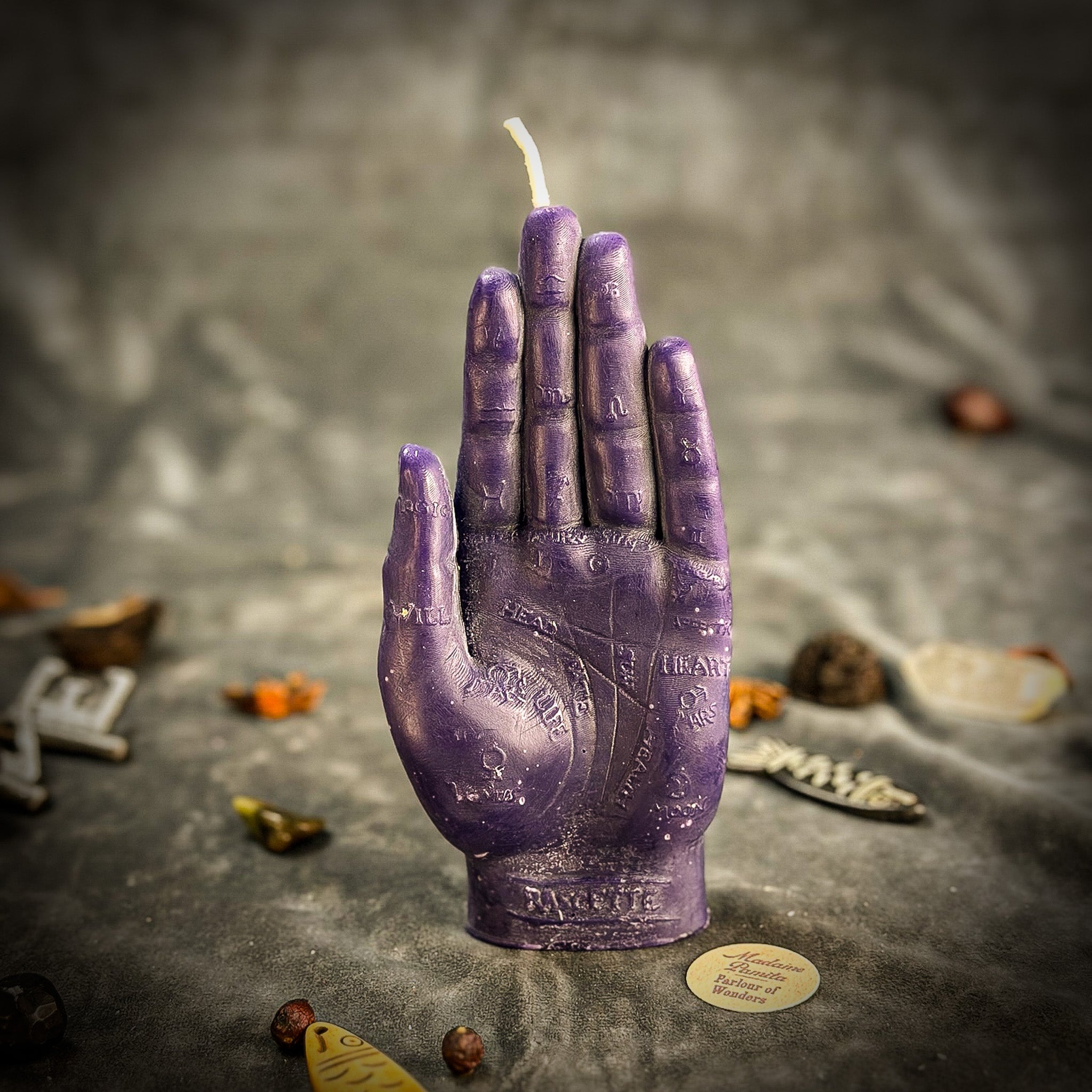 Pink Hand of Fate Candle Spell Kit by Parlour of Wonders, used for destiny and transformation magic rituals.