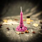 Purple Eiffel Tower travel candle spell kit by Parlour of Wonders, featuring magic candles for adventure and wanderlust.