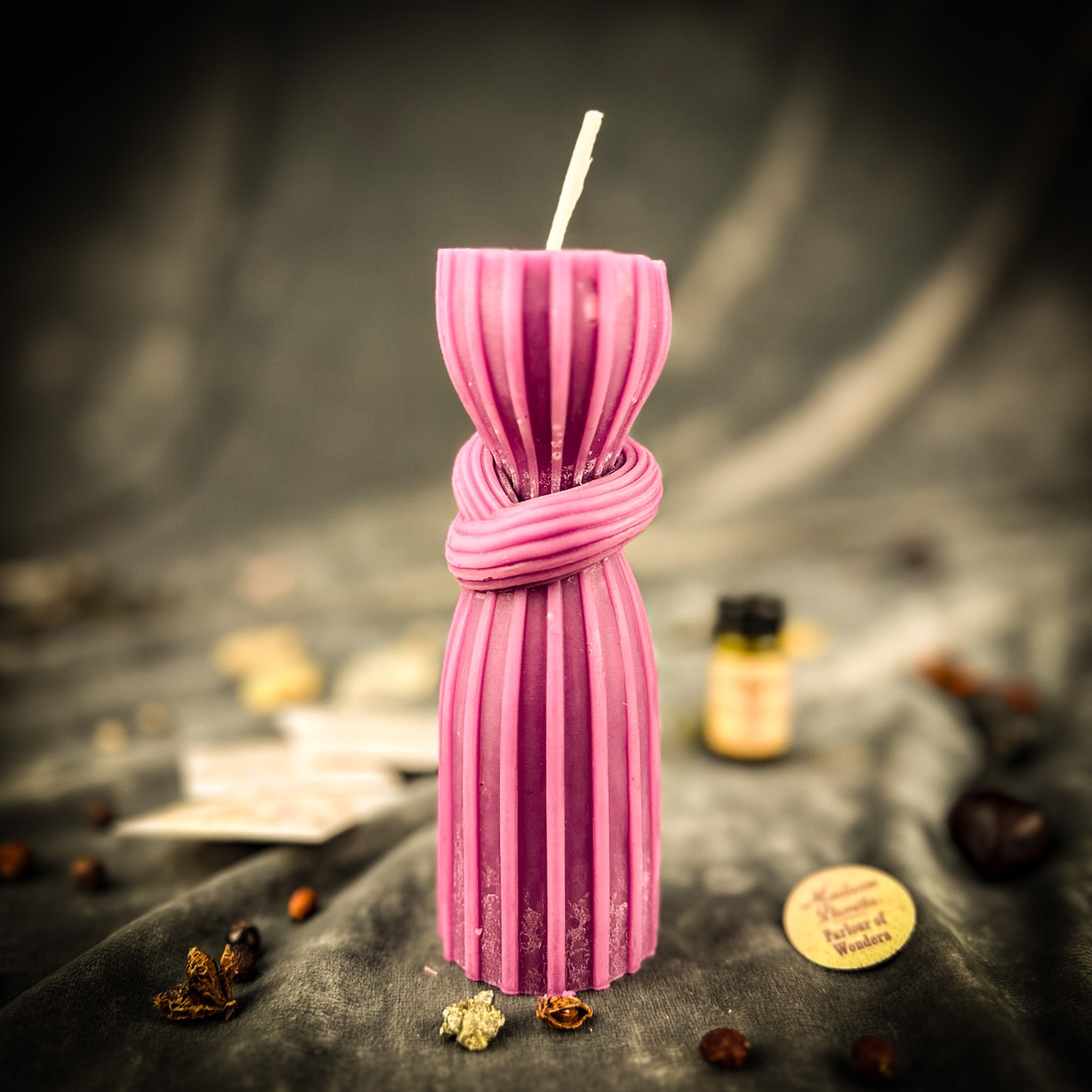 Purple Binding Knot Candle Spell Kit by Parlour of Wonders for connection and control magic, featuring a candle and spell components.