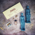 Purple candle spell kit for male/male love and passion attraction, with ritual tools from Parlour of Wonders.