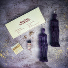 Purple Come to Me Candle Spell Kit for Male/Male love and passion attraction, with candles and ritual tools by Parlour of Wonders.