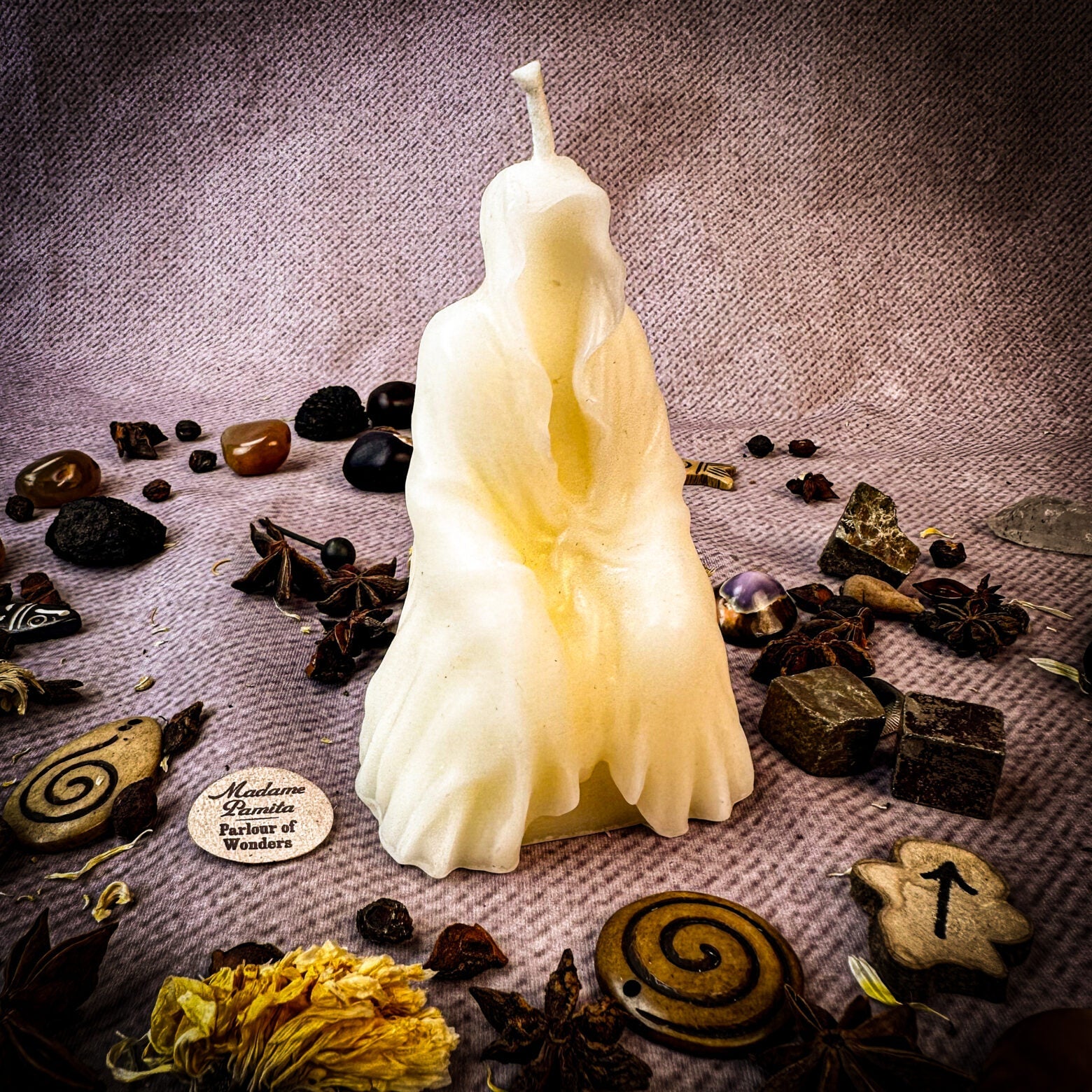 Purple Seer Spirit Candle Spell Kit by Parlour of Wonders, designed for psychic ability and spirit realm connection.