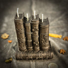 Red Candle Spell Kit from Parlour of Wonders with magic books for learning, writing, and creativity, featuring candles and spell tools.