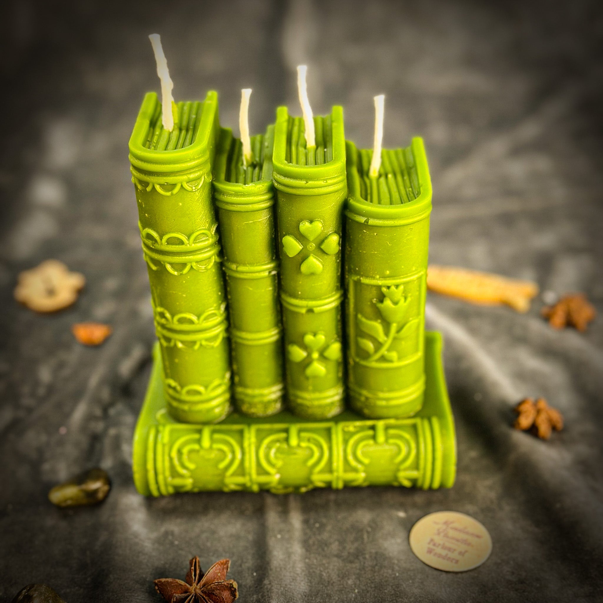 Red Candle Spell Kit for magic, learning, and creativity by Parlour of Wonders, featuring candles, herbs, and spell tools.