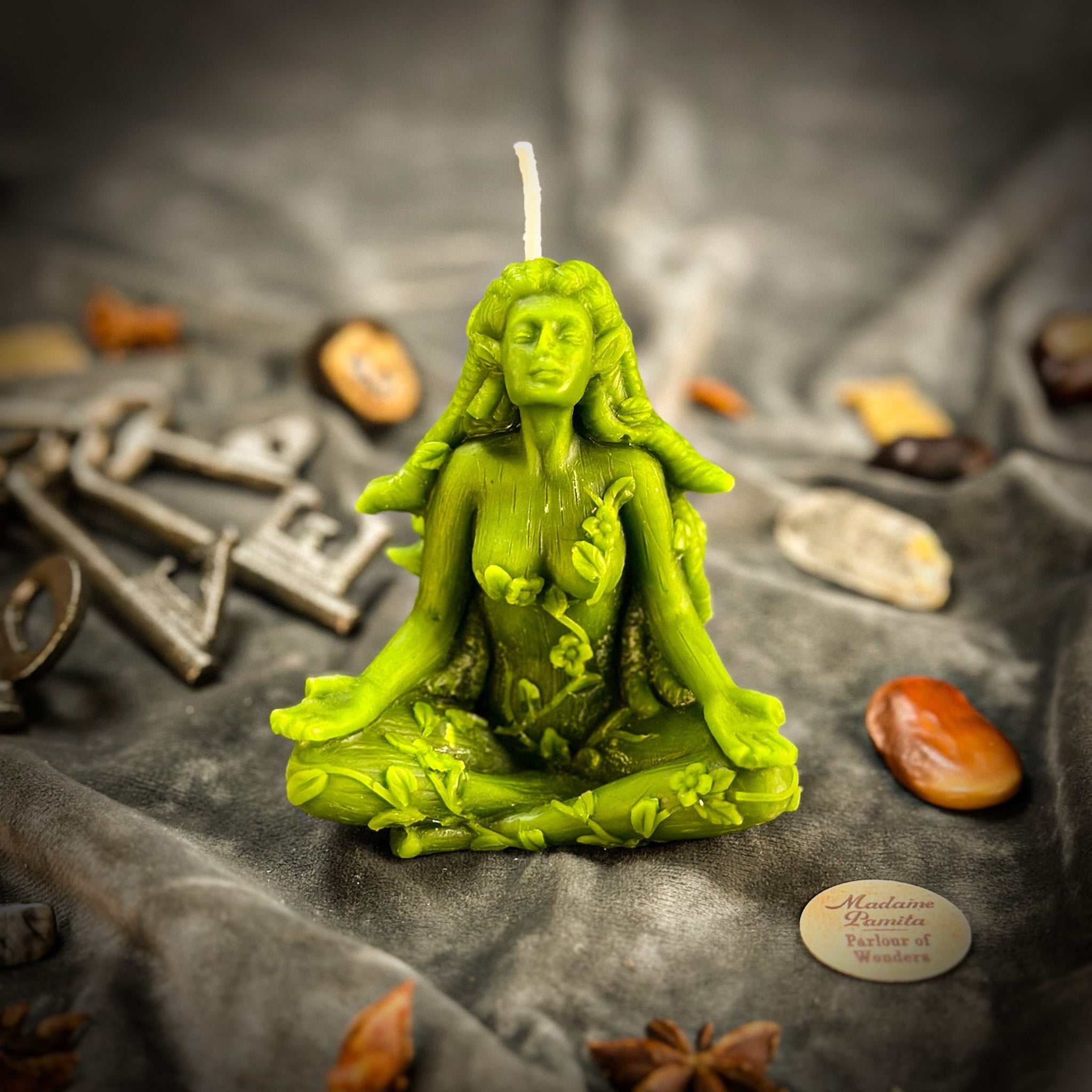 Forest Fairy Candle Spell Kit by Parlour of Wonders featuring red candles, nature spirit symbols, perfect for inner peace magic.
