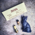 Red Lucky Cat Candle Spell Kit by Parlour of Wonders with candles and tools for fast action and manifestation magic.
