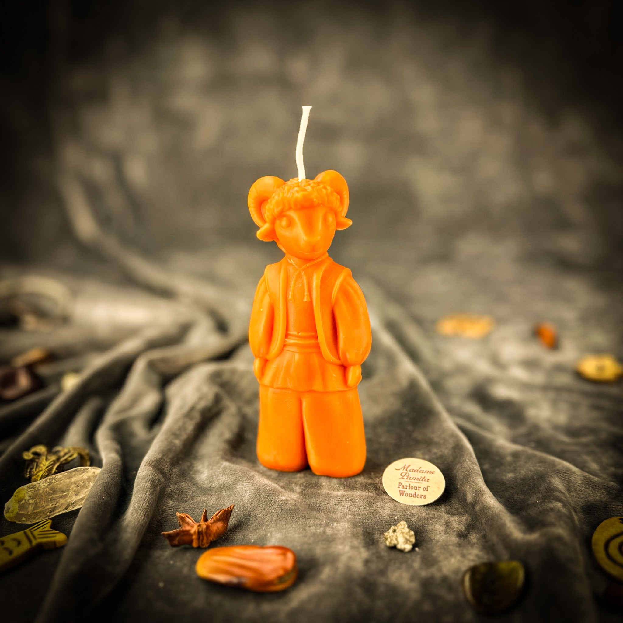 Parlour of Wonders New Year Blessing Goat Candle Spell Kit with red passion candles and ritual tools for spiritual wishes.