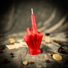 Red Middle Finger Candle Spell Kit by Parlour of Wonders for banishing and empowerment magic, featuring a bold finger-shaped candle.