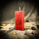 Red Candle Spell Kit for manifestation and willpower magic by Parlour of Wonders, featuring candles and ritual tools for spellwork.