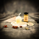 Parlour of Wonders Melting Snowman Cleansing Candle Spell Kit with white candle for release and transformation magic.