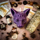 Parlour of Wonders psychic eye candle spell kit featuring yellow candles for intuition and psychic abilities, with mystical symbols.