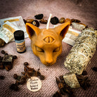 Parlour of Wonders Psychic Eye Candle Spell Kit with yellow candles for enhancing intuition and psychic abilities.