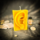 Ex Voto Ear Candle Spell Kit by Parlour of Wonders, featuring yellow candles for listening and clairaudience magic.