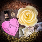 Rose Romance Candle Spell Kit by Parlour of Wonders, featuring yellow candles and romantic elements for love spells.