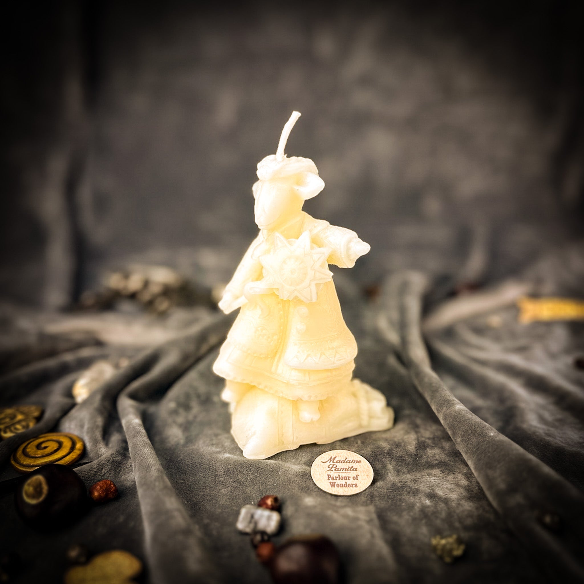 Parlour of Wonders Koza New Year Abundance Candle Spell Kit with yellow candles and spell tools for prosperity and joy.