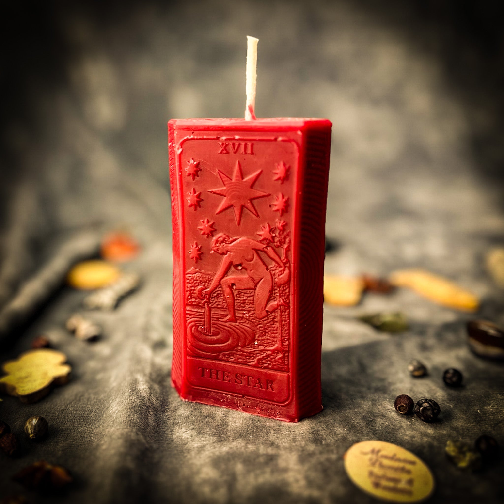 Parlour of Wonders Star Candle Spell Kit with yellow candles for hope, healing, and success magic, displayed with ritual tools and ingredients.