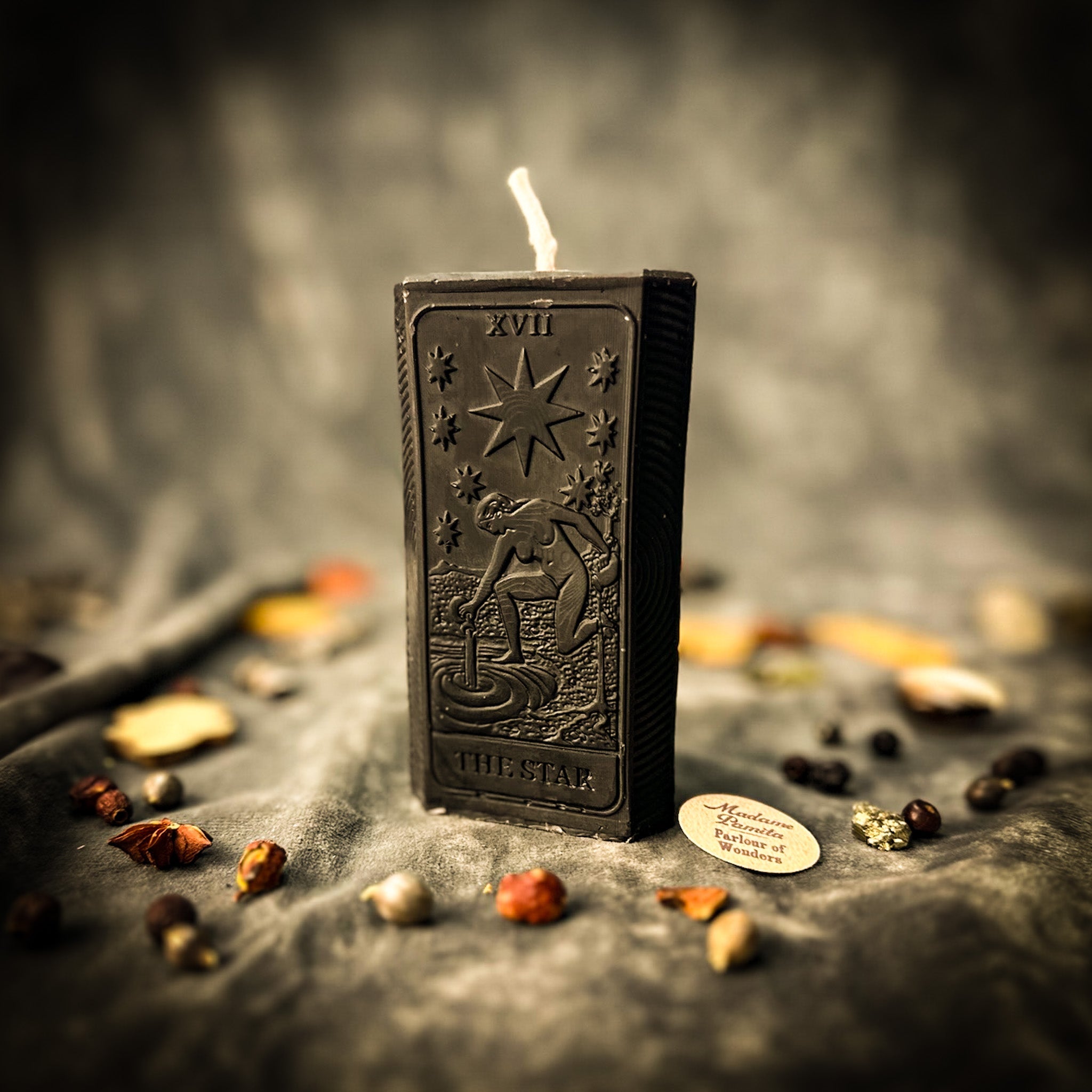 Parlour of Wonders Star Candle Spell Kit for hope and healing magic, featuring yellow candles and ritual tools for spiritual success.