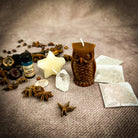 Wise Owl Wishing Star Candle Spell Kit by Parlour of Wonders, featuring candles and tools for wisdom and success spells.