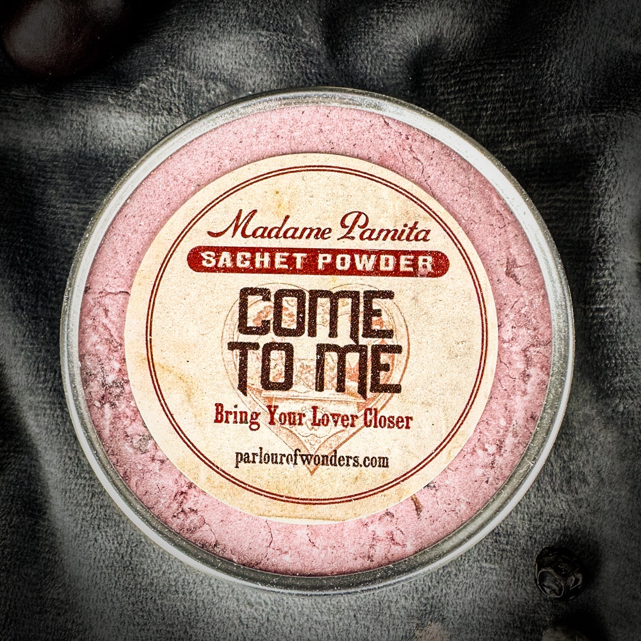 Come to Me Sachet Powder by Madame Pamita, a natural herbal powder in a small sachet for attraction and positive energy.