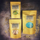 Small jar of Queen Elizabeth Bath Crystals by Parlour of Wonders, featuring colorful crystals for luxurious bath experience.