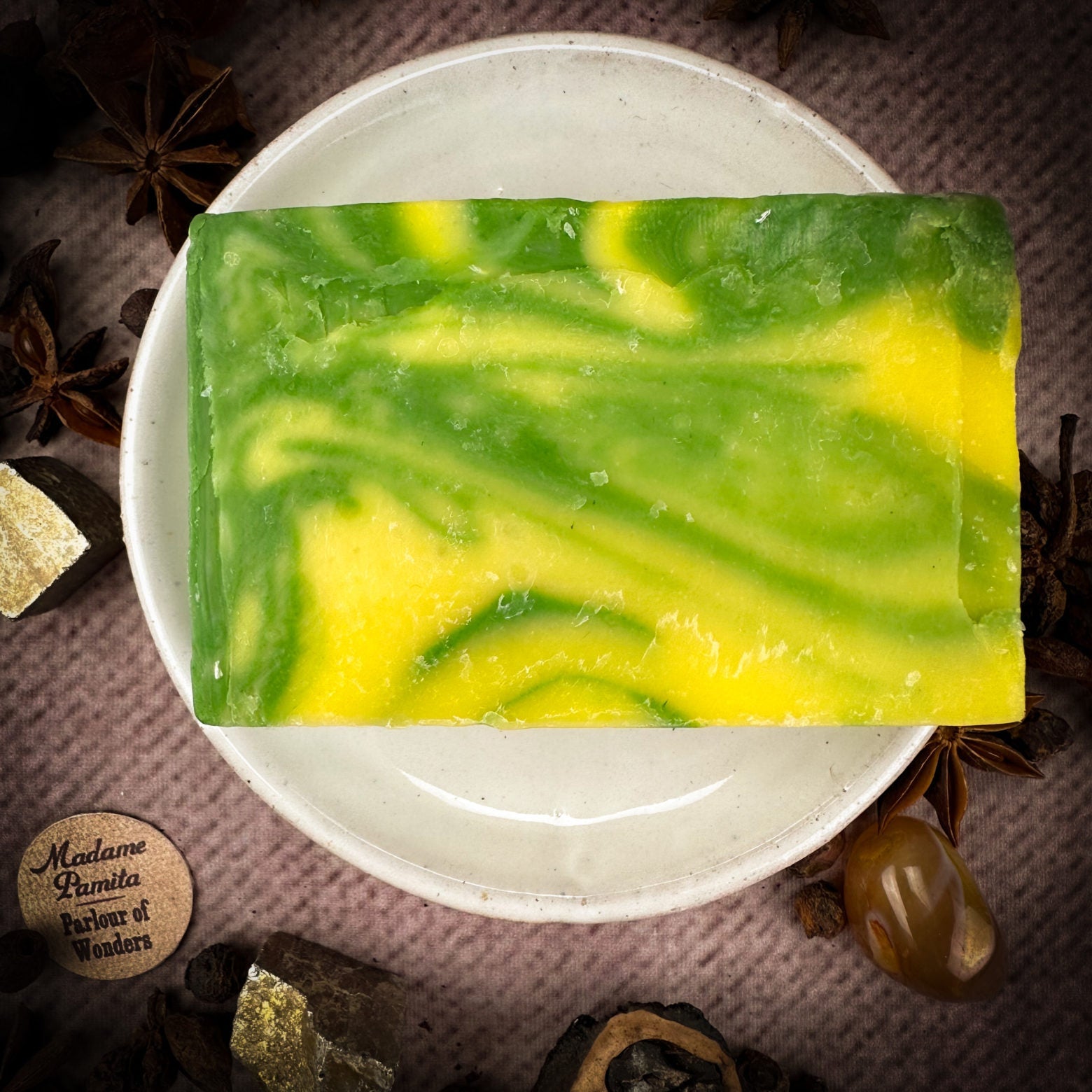 Good Luck Lucky Spell Soap by Parlour of Wonders, decorative soap with vibrant colors and intricate design.