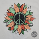 Peace Sunflower Short Sleeve Tee from The Graphic Tee, featuring a vibrant sunflower graphic on a casual short sleeve shirt.