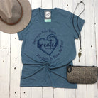 Soft gray SS graphic tee from The Graphic Tee featuring the inspirational phrase "Perhaps You Were Created for Such a Time as This" in bold lettering.