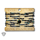 Black crystal and tube bead bracelet set by Pink Panache Brands, featuring sparkling Austrian crystal accents.