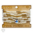 Pink Panache Brands crystal and tube bead bracelet set featuring black Austrian crystals and elegant design.