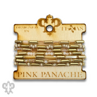 Matte gold and mixed bead bracelet by Pink Panache Brands featuring black and gold beads on a stylish bracelet design.