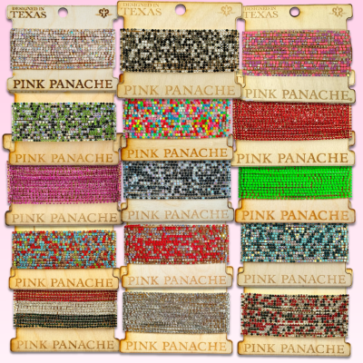 Multiple strands of black rhinestone bracelet set by Pink Panache Brands, featuring sparkling, layered jewelry for stylish wristwear.