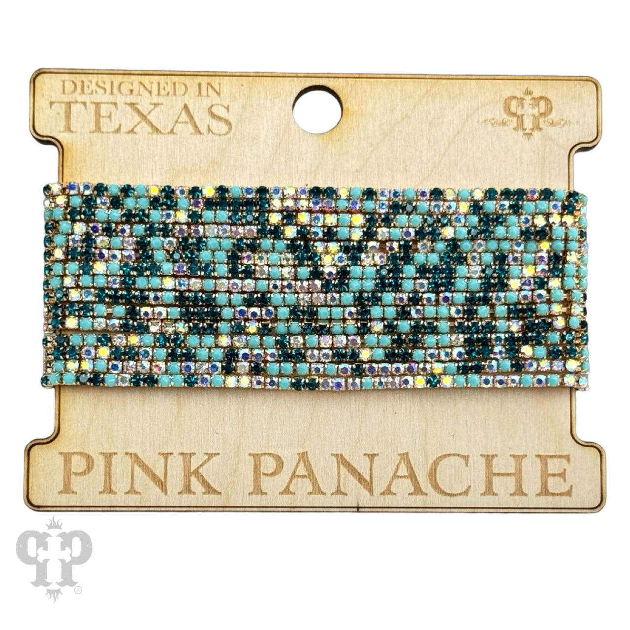 Pink Panache Brands multi-strand rhinestone bracelet set featuring black sparkling stones and layered design.