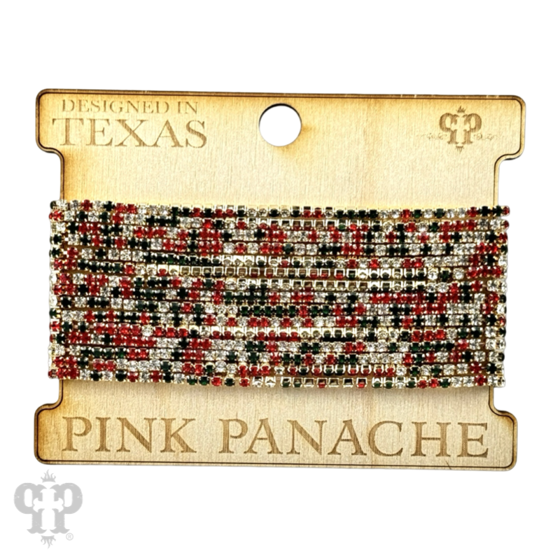 Multiple strands of black rhinestone bracelet set by Pink Panache Brands, showcasing sparkling, layered jewelry for stylish accessories.