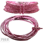 Set of pink and blue rhinestone stretch bracelets by Pink Panache Brands, featuring tiny sparkling rhinestones and elastic fit.