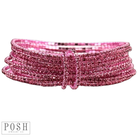 Set of pink and blue rhinestone stretch bracelets by Pink Panache Brands with tiny sparkling stones and flexible design.