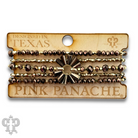 Set of bronze mixed bead bracelets from Pink Panache Brands showcasing various textured bronze beads and stylish designs.
