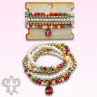 Five-strand crystal and pearl bead bracelet set by Pink Panache Brands featuring Austrian crystals and brown beads.