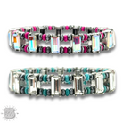 Fuchsia rhinestone and burnished bead bracelet by Pink Panache Brands, featuring sparkling stones and textured beads.