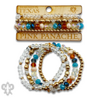Multi-color and gold bead bracelet from Pink Panache Brands featuring vibrant beads and a stylish design.