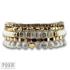White bride bracelet set from Pink Panache Brands featuring elegant bracelets with delicate design for wedding accessories.