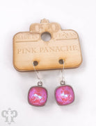 Pink Panache Brands Austrian square crystal hook earrings, 12mm, bronze-tone with sparkling crystal accents.