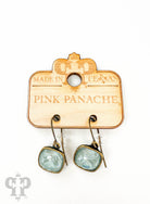 Austrian square crystal hook earring in bronze finish, 12mm, by Pink Panache Brands, showcasing a sparkling geometric design.