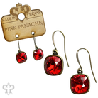 Austrian square crystal hook earrings by Pink Panache Brands, 12mm bronze-tone earrings with sparkling square crystals.