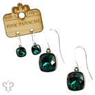 Pink Panache Brands Austrian square crystal hook earrings, 12mm, bronze-tone with sparkling crystal accents.