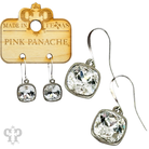Austrian square crystal hook earring in bronze, 12mm, by Pink Panache Brands, featuring a sparkling square crystal design.