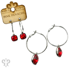 Pink Panache Brands square Austrian crystal hoop earring, 12mm, bronze-tone jewelry with sparkling crystal detail.