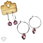Pink Panache Brands square Austrian crystal hoop earring, 12mm, bronze-tone jewelry with sparkling rectangular crystals.