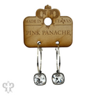 Pink Panache Brands square Austrian crystal hoop earring in bronze, 12mm size, featuring sparkling crystal accents.